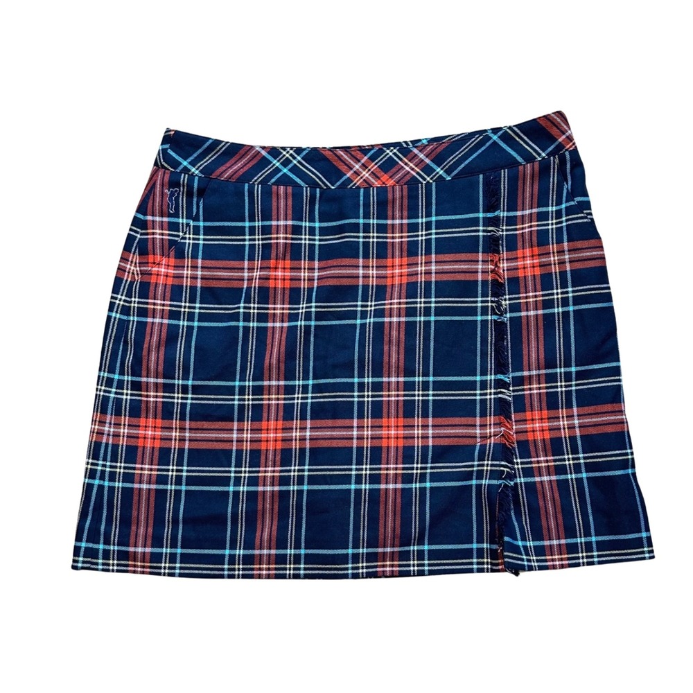 GOLFINO Skort Womens Plaid Preppy Golfcore 10 Navy Blue Dark Academia Old Money‎